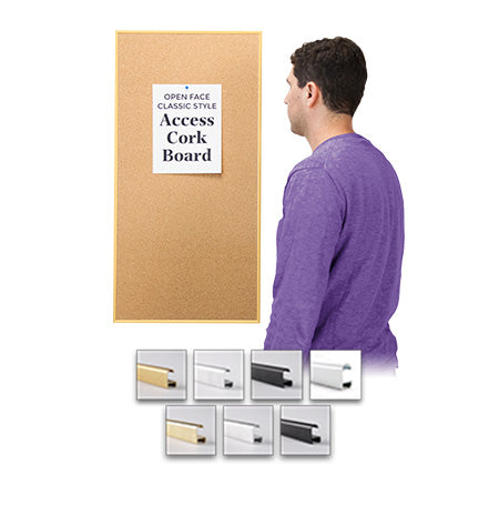 Access Cork Board™ 20" x 24" Open Face Classic Metal Framed Cork Bulletin Board