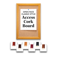 Elegant 15x20 Access Cork Board with Profile #353 Wood Framed Bulletin Board Style in 6 Finishes
