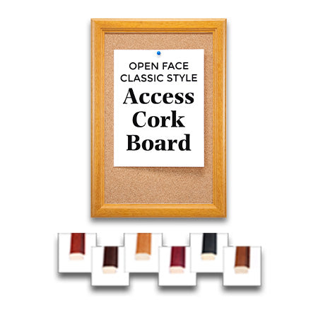 Elegant 15x20 Access Cork Board with Profile #353 Wood Framed Bulletin Board Style in 6 Finishes