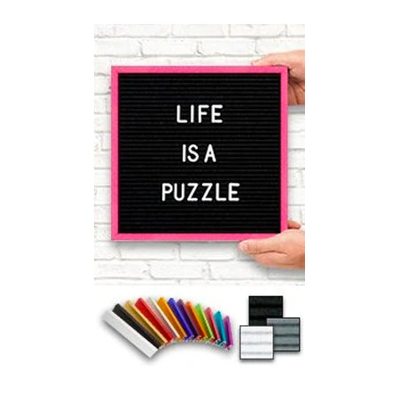 Access Letterboard | Open Face Changeable 10x10 Framed Felt Letter Boards with Colorful Metal Frame