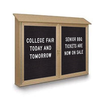 Two Door 48x36 Weatherproof Enclosed Outdoor Message Center Letter Boards Wall Mount