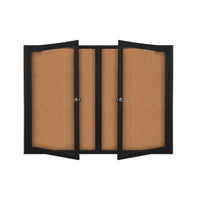 Enclosed Indoor Bulletin Boards Radius Edge + Lights | Wall SwingCase Multiple Doors 2-3 Door Display Cases