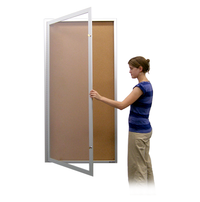 Extra Large Indoor 48 x 72 Enclosed Bulletin Board Display Case with XL Single Locking Door Metal Cabinet