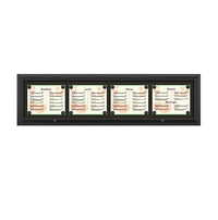 Outdoor Enclosed Magnetic Restaurant Menu Display Case | 14" x 11" Landscape | Holds Four Landscape Menus ACROSS