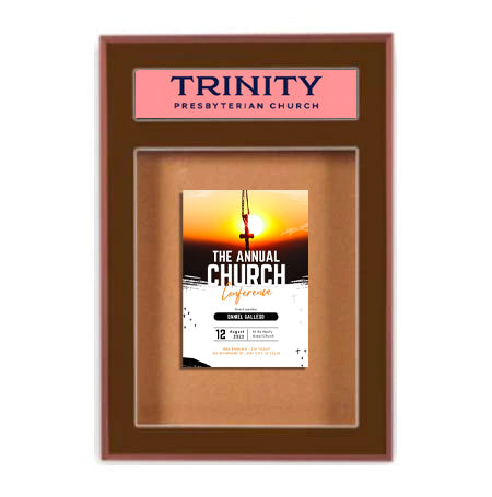 Designer Metal Bulletin Board SwingFrames with Header & Lights