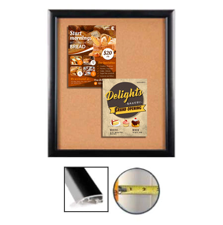 Bold Super Wide-Face Bulletin Board SwingFrames with Metal Swing Open Frame 25+ Sizes - Black & Silver