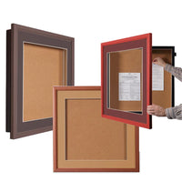 SwingFrame 18 x 24 Wood Framed Designer Bulletin Board with Light