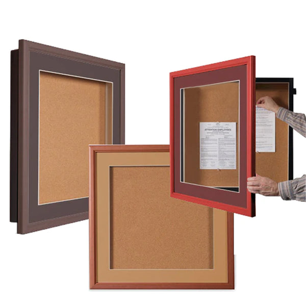 SwingFrame 18 x 24 Wood Framed Designer Bulletin Board with Light