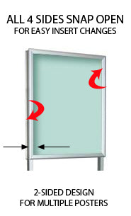 Snap Open Display Floor Stand (2-Sided Design) for 22x28 Posters