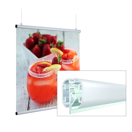 Snap Poster Grippers Poster Displays Oval Case - 72 Inches
