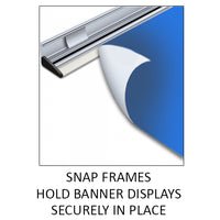 Snap Frame Banner Floor Stand with Two 36" Wide Crossbars, Adjustable, Double-Sided Aluminum Display + Permanent and Travel Bases