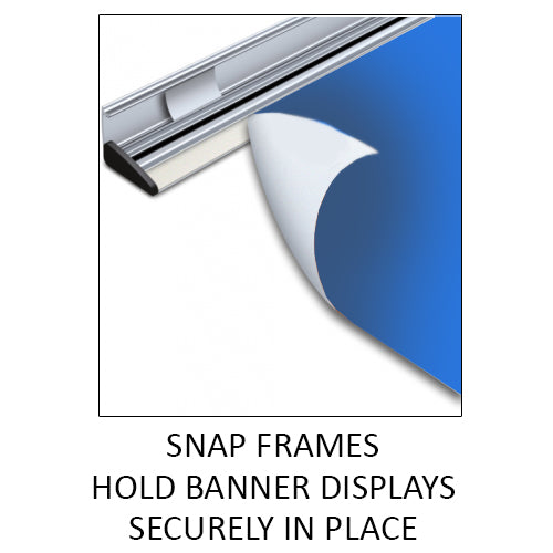 Snap Frame Banner Floor Stand with Two 36" Wide Crossbars, Adjustable, Double-Sided Aluminum Display + Permanent and Travel Bases