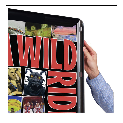 SwingSnap Fast Change Poster Snap Frames with 1 5/8" Wide Aluminum Profile + Mitered Corners, 35+ Sizes