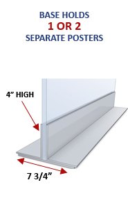 T Mount Floorstand Base Display | Steel Base 36" Wide Accepts Rigid Poster Boards