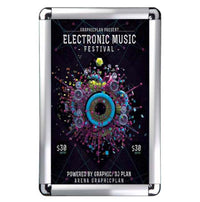 16x20 Wall Snap Frame Poster Sign Holder 1" Rounded Corner | Silver Frame Finish
