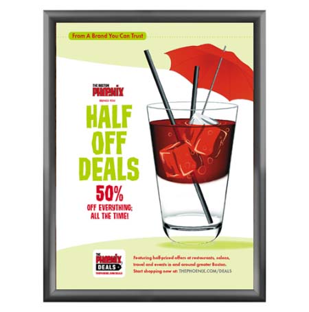 30x40 Snap Frame Poster Sign Frames 1.77" Wide | Black Frame with Mitered Corners