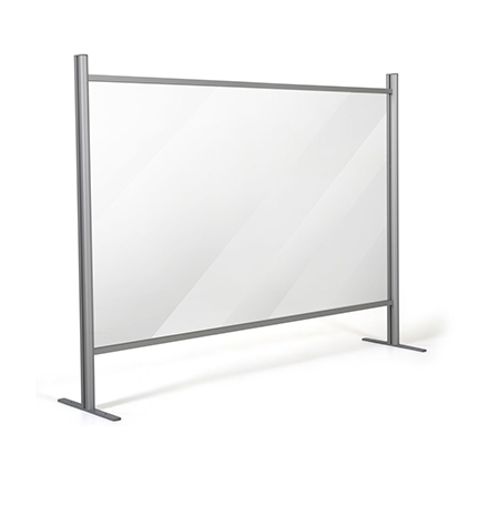 47.24" W x 39.37" H Adjustable Aluminum Frame Acrylic Countertop Sneeze Guard