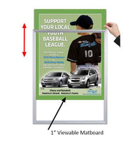 Designer Beveled Slide-In Picture Sign Frames for Posters 22x34  | 1" Wide Matboard