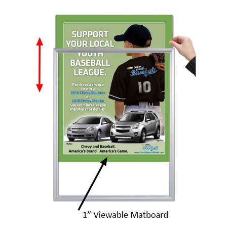 Designer Beveled Slide-In Picture Sign Frames for Posters 22x34  | 1" Wide Matboard