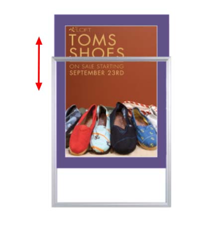 Budget-Friendly, Quick Change, Designer Beveled Metal Slide-In Sign Frames for Posters with 2" Wide Matboard Border 40+ Sizes