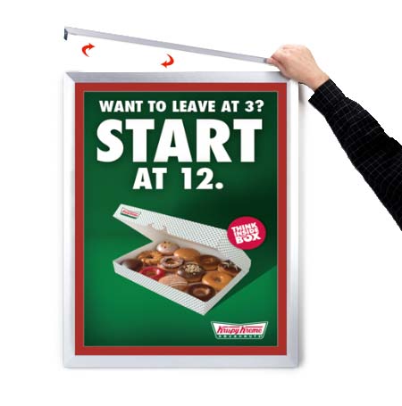 Designer Euro-Style Slide-In Picture Frame for Posters 30x40 + Metal Frame with 1" Wide Matboard Border