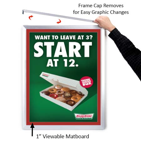 Designer Euro Style Slide In Picture Frame for Posters 12x24 + 1" Wide Matboard