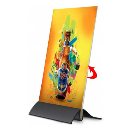Crescent Base Counter Top Displays 7" Wide (Angled Base) | No Acrylic Overlays