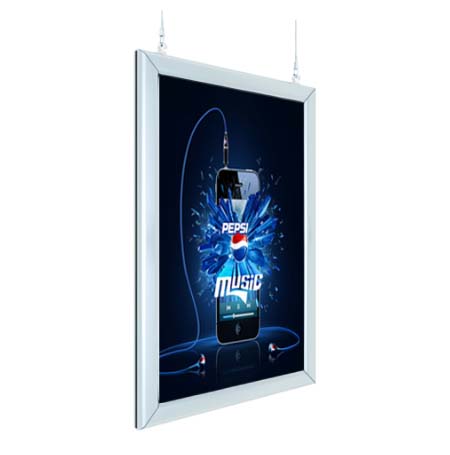 Light Weight Aluminum Ceiling Mount Square Edge Frame Hanging Poster Displays 22 x 28