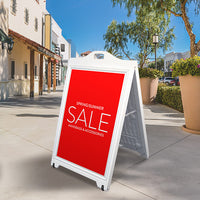 The Boss - A 24x36 Durable Plastic A-Frame is built with Thick, Heavy Plastic which eliminates the need for Sand or Water to Weigh Unit Down