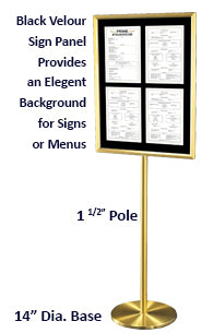 Touch of Class 16x20 Hospitality Sign Holder Stands + Black Velour