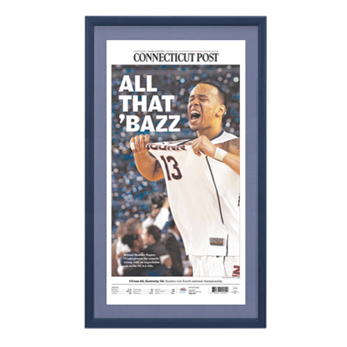UCONN Huskies Men and Women Championship Newspaper Wood Display Frame