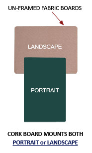 UN-FRAMED 12" x 12" Fabric Cork Bulletin Boards (Open Face)