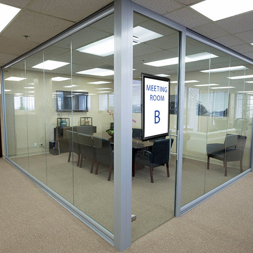 11" x 17" Window Mount is double sided. Display what room it is, where the exit is, or a promotional piece.