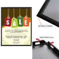 2-Sided Window Mount, Fast Change 22x28 Snap Frame 1" Wide in a Black Finish