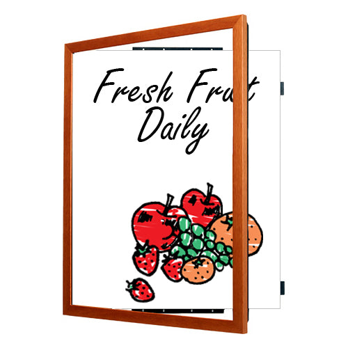 PATENTED SWING-OPEN FRAME SYSTEM (OPENS RIGHT TO LEFT) FOR EASY MESSAGE CHANGES