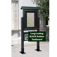Eco-Design 28x20 Outdoor Freestanding Mid-Range Information Message Boards, Single-Sided Landscape Faux Wood Cabinet