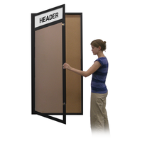 Extra Large Indoor Enclosed Bulletin Board Cases with Message Header | Single Door "SwingCase" 15+ Sizes
