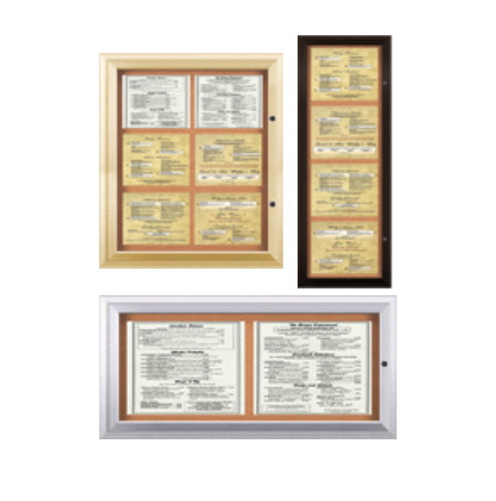 Indoor Enclosed Menu Cases with Lights (11" x 14" Landscape Menus) (Radius Edge)