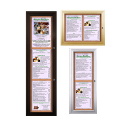 Indoor Enclosed Menu Cases with Lights (11" x 17" Portrait Menus)