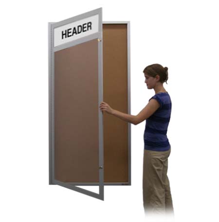 Extra Large, Wall Outdoor Enclosed Poster Display Cases with Header - Single Door SwingCase in 15+ Sizes