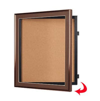 24 x 48 Enclosed Bulletin Board with Classic Swing Open SwingFrame Designer Metal Frames