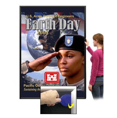 SwingSnaps Extra Large Poster Snap Frames (1 3/4" Security Profile MOUNTED GRAPHICS)