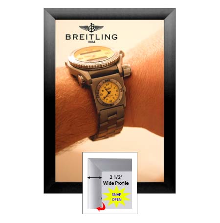 SUPER WIDE Snap Open 24 x 30 Frames (2 1/2" Profile for MOUNTED GRAPHICS)